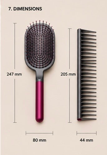 Set Brosse plate et Peigne démêlant