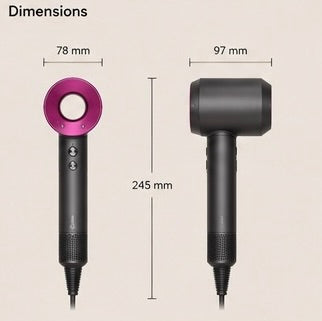 Sèche-cheveux intelligent. Auto-adapte la chaleur grâce aux capteurs.